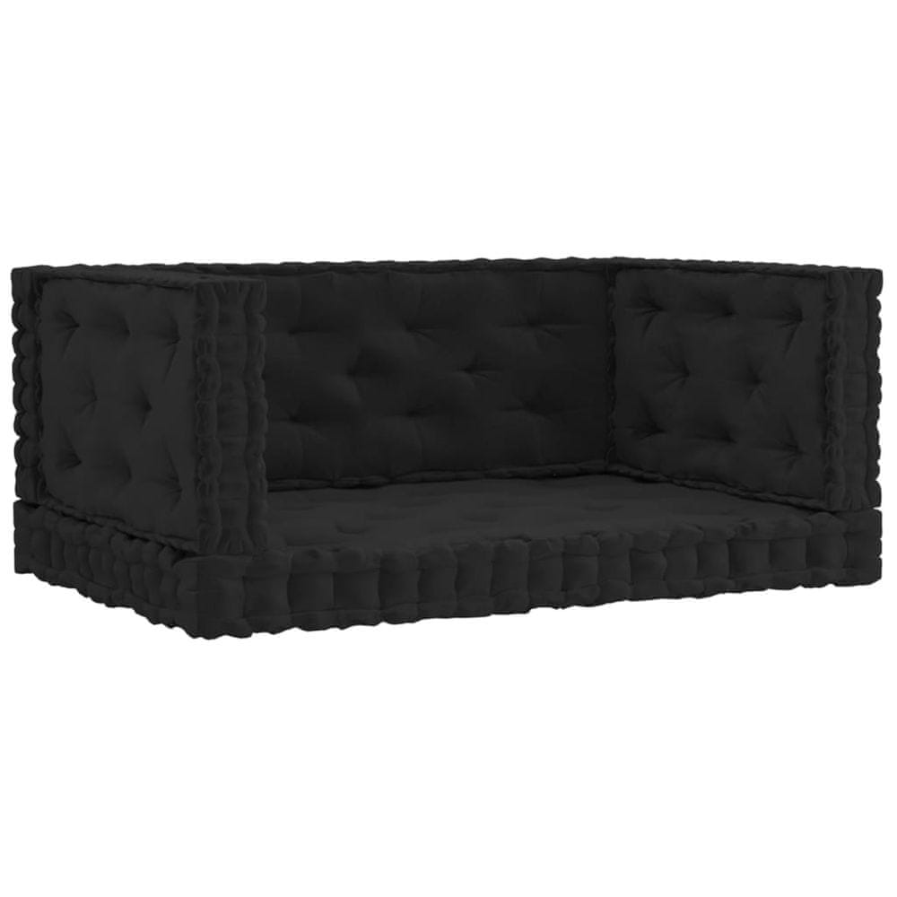 Vidaxl Podlahové podložky na paletový nábytok 4 ks čierne bavlna